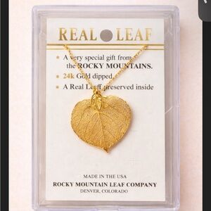 Beautiful REAL gold-dipped Aspen leaf necklace